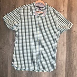 Tommy Hilfiger Blue and Green Plaid Shirt. XL